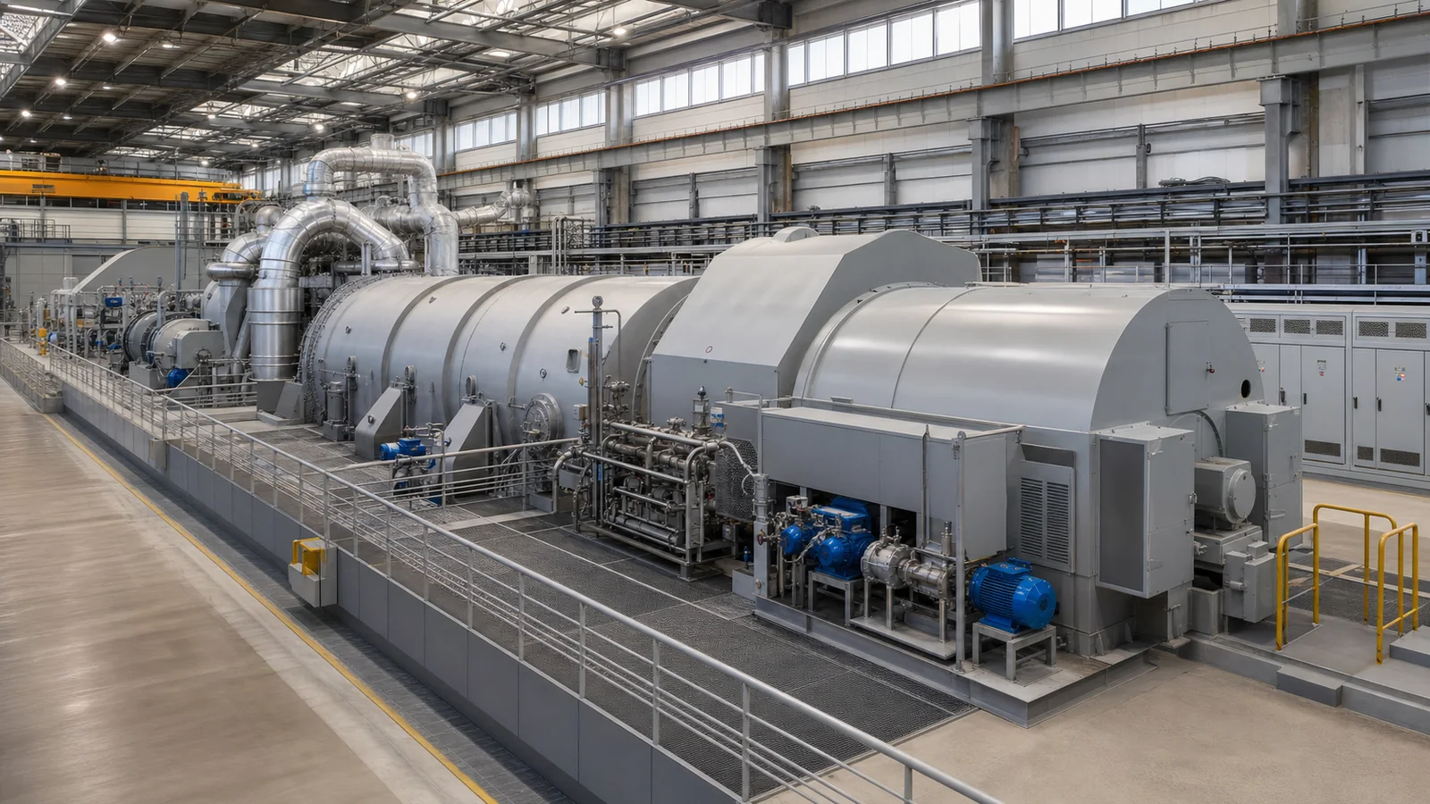 Utility-scale turbine-generator hall